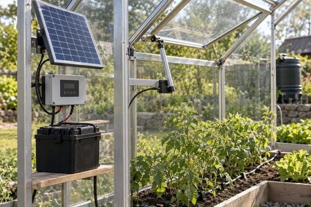 Automatik i växthus utan fast el – vad är rimligt?