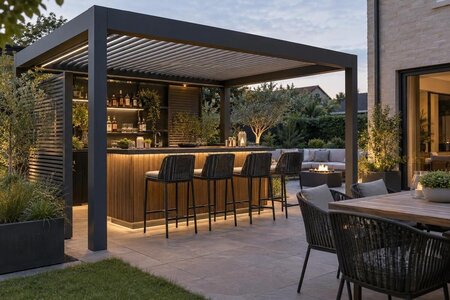 Så planerar du en pergola runt trädgårdsbaren