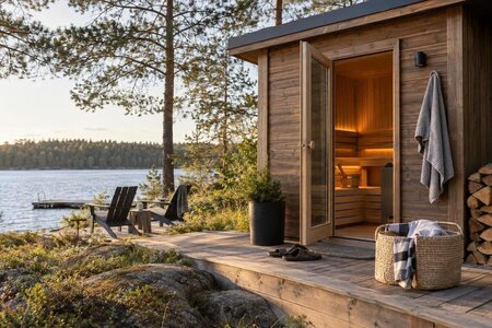 Välja bastu till ett fritidshus som används på helger